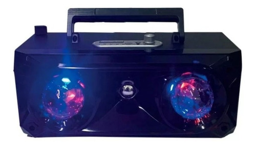 Caixa De Som Bluetooth Amplificada Portatil Fm Leds Festa Cor Preto 127/220V