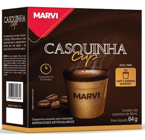 Casquinha Cobertura Chocolate Marvi Cup Cx. 84g 24 Unidades