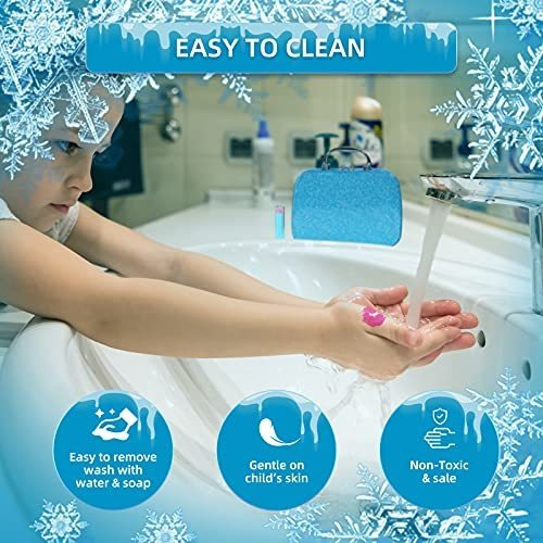 Juego De Maquillaje Real Para Niñas Lavable Color Azul