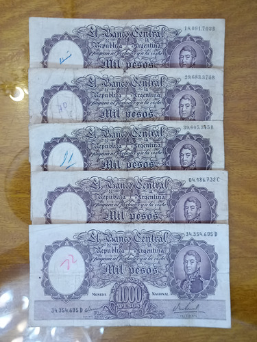 Billetes Argentinos Peso Moneda Nacional$1000 Variedad N648