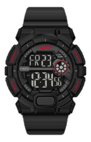 Reloj Timex Ufc Striker 50mm Resin Strap Watch Black-red Color de la malla Negro Color del bisel Negro Color del fondo Negro