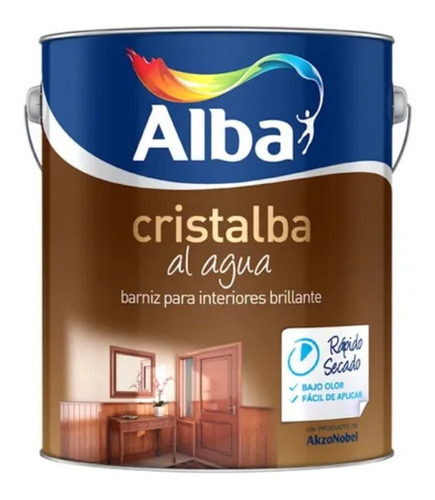 Barniz Al Agua Brillante Cristalba 1lt Doble Duracion