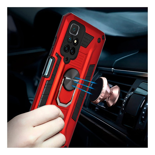 Imagen 2 de 5 de Funda Anillo Magnetica Case Uso Rudo Modelos Xiaomi