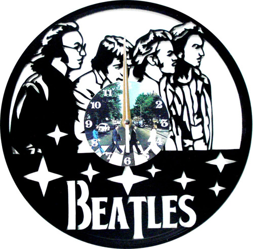 Reloj De Pared En Disco Lp Beatles