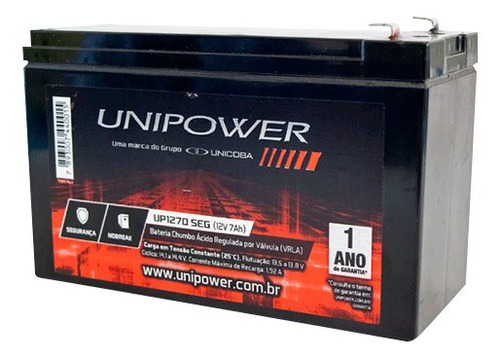 Bat Unipower 12v 7ah F187 (up1270e)