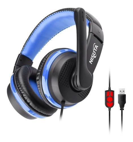 Nisuta Auricular Con Microfono Gamer Usb Azul Ns-aug9 Ppct
