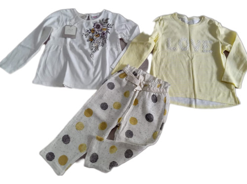 Lote Ropa Bebé 3 Prendas Nuevas Importadas T12/24 Zara /h&m Amarillo 12/24 Meses