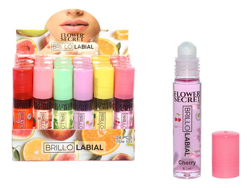 Set 6 Brillo Labial Lip Gloss Frutal Variados Flower Secret