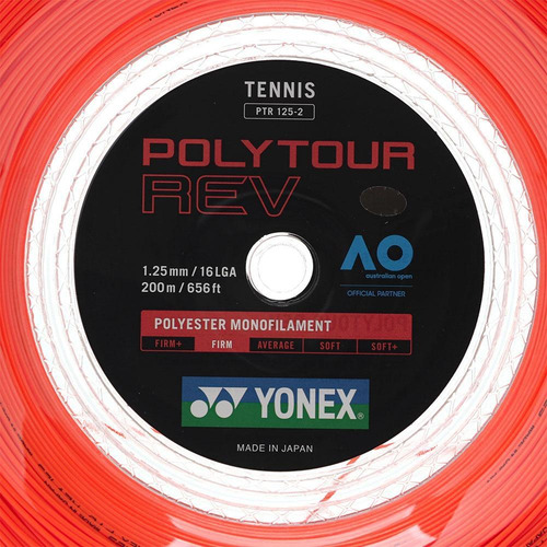 Corda Yonex Polytour Rev 16l 1.25mm Laranja - Rolo