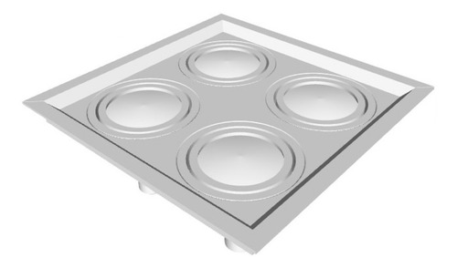 Embutido Quadruplo Ar111 Aluminio Recuado New Line