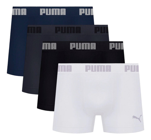 Kit 4 Cuecas Boxer Puma Microfibra Sem Costura Box 40mm