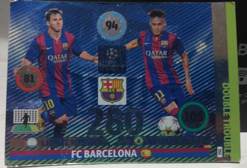 Carta Coleccionable Neymar Y Leonel Messi Fc Barcelona 