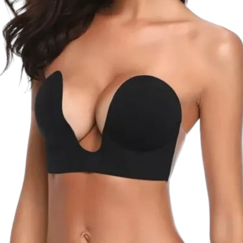 Brasier Bra Push Up Escote Profundo Straple Sin Espalda