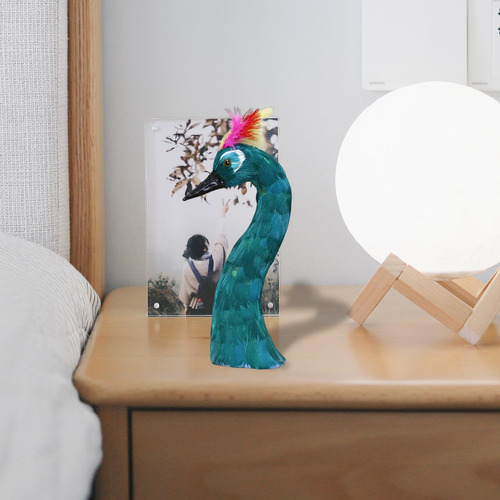 Estatua De Pavo Real De Plumas, Modelo De Cabeza De Verde