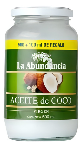 Aceite De Coco Extra Virgen De 600 Ml La Abundancia