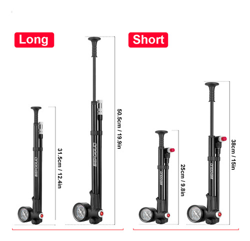 Inflador Para Manómetro De Bicicleta, Bomba Alta, Bicicleta