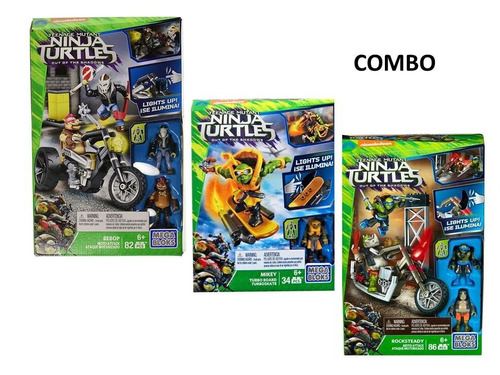 Combo De 3 Paquetes De Teenage Ninja Tortugas Mega Bloks