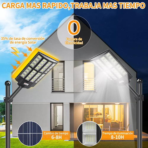 Lámpara Led Solar Exterior 5000w Suburbana Alumbrado Público