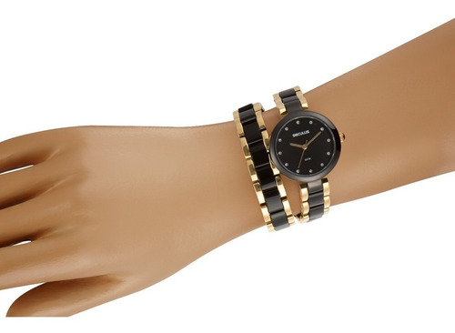 Relógio Seculus Feminino Analógico Dourado Original