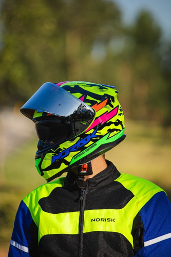 Capacete Com Viseira Solar Norisk Strada Commando Amarelo Tamanho do capacete 60L