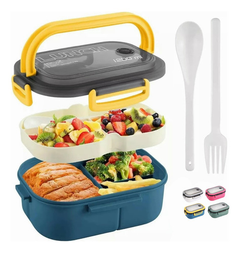 Wf Fiambrera De Doble Capa Con Compartimentos Lonchera Bento