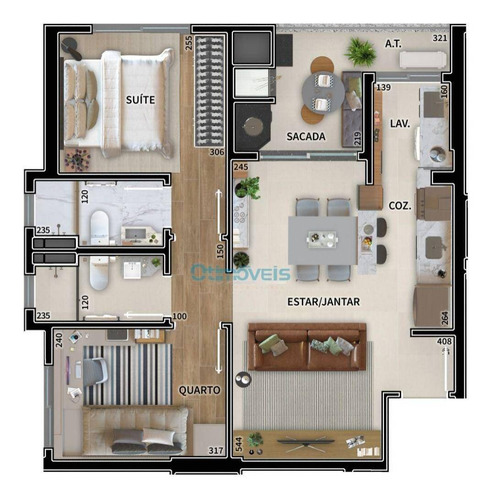 Imagem 3 de 17 de Apartamento À Venda, 73 M² Por R$ 472.151,06 - Novo Mundo - Curitiba/pr - Ap2875