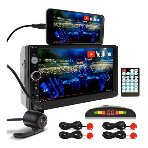 Kit Multimídia + Câmera Ré + Sensor Vermelho Ford Ka 2015
