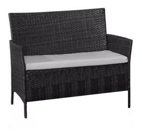 Juego Living Jardín Ratan Mesa + Sillon 2 Cuerpos + Asientos
