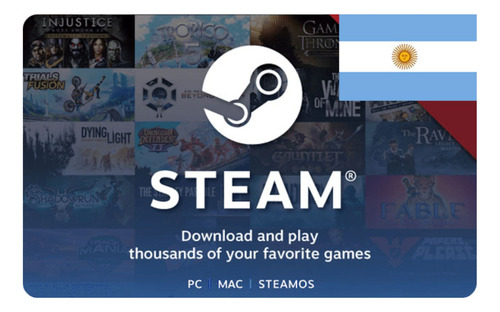 Tarjeta Steam 100 Dólares Cuenta Argentina