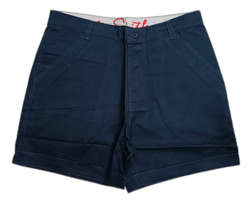 Short Vestir Hombre Azul Tela