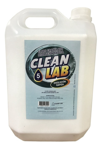 Cloro Granulado Disolucion Rapida X 5 Kg. Clean Lab Envio