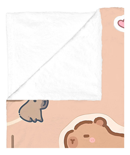 Cobija Matrimonial Diseños De Moda Tiernos Ultrasuave Capibara Café Lisa