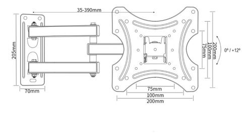 Soporte Tv Lcd Led Smart 43 42 40 32 24, Ss45 Movil 43cm