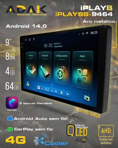 Multimidia Toyota Yaris Android 14 4gb 64gb Octa 9p 4g Qled