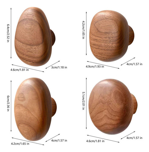 L 4 Piezas, Ganchos De Madera For Colgar En La Pared,
