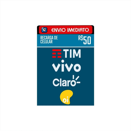 Recarga Celular Crédito Online Tim Claro Vivo Oi R$ 15,00