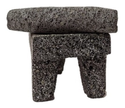 Metate Volcánico De 6 Cm * 8 Cm Con Metlapil.