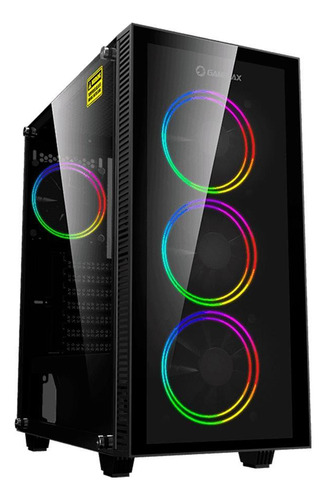 Gabinete Gamemax Draco Xd Full Window Usb 3.0 3 Fans Led Rgb Cor Preto