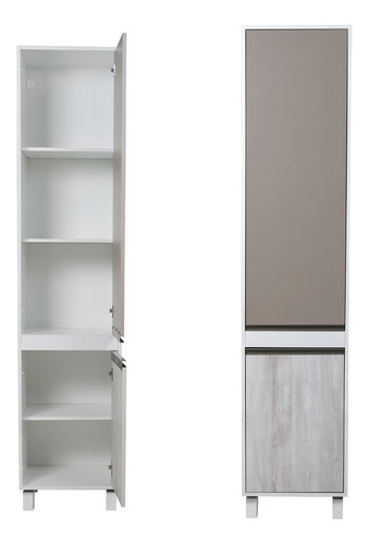 Combo Bajo Mesada 140 Cm Ricchezze Sorrento + Tolva Despensero 210x45 Cm + Mesada Johnson Acero Inoxidable Bacha Simple