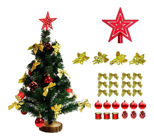 Árbol De Navidad Kit 30 Piezas Armado Completo 50 Cm