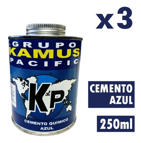 3pz Pegamento Cemento Super Azul 250ml Para Parches En Frio