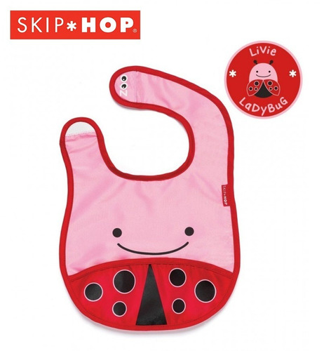 Babero Skip Hop® Zoo Ladybug Ready, color rojo, talla 1