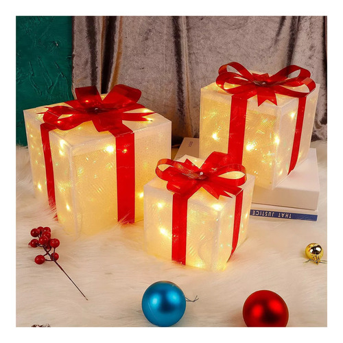 Caixa/conjunto De Presente De Iluminação De Natal De 3 Peças