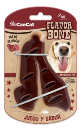 Juguete Hueso Con Sabor Para Perros Cancat Flavor Bone Sabor Bife