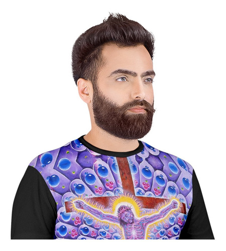 Camiseta Clubber Fluorescente Trance Rave Alex Grey God