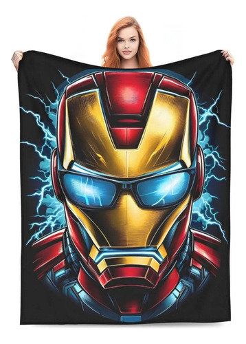 Cobertor Flanela Do Homem Ferro 60 X 80 Polegadas/150 X 200