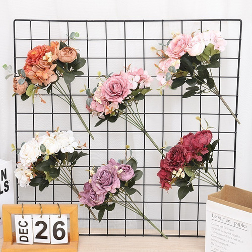 Y Rosas Blancas Decorativas Artificiales Vintage