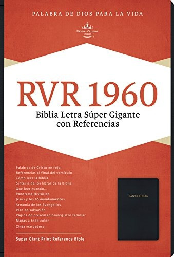 Rvr 1960 Biblia Letra Super Gigante, Negro Imitacion Piel Co