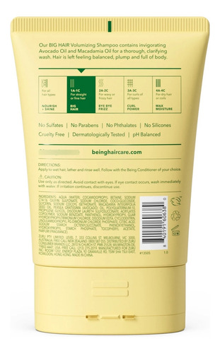 Shampoo Volumen Aguacate Y Aceite De Macadamia