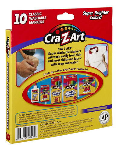 Cra-z-art Marcadores Clásicos Lavables De Línea Ancha, 10. Color Variado